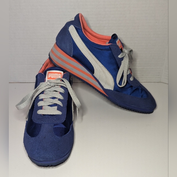 PUMA SHOES CLASSIC WEDGE CAROLINA STRIPE WOMENS US 7 EUR 37.5 - Picture 3 of 8